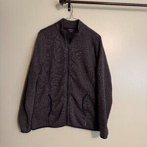 Eddie Bauer Grey Zipper Sweater, Size Large